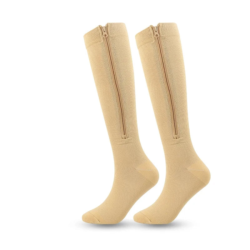 Chaussettes de compression à fermeture éclair médicale pour hommes et femmes, haute élasticité, bas de pression Parker fermé, ny