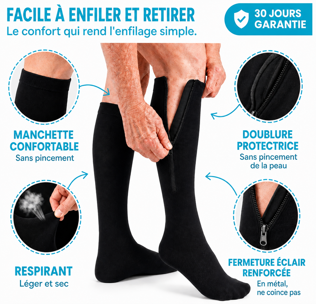 Bas de Contention Zippés - SediaCare™