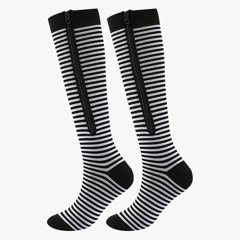 Chaussettes de compression à fermeture éclair médicale pour hommes et femmes, haute élasticité, bas de pression Parker fermé, ny