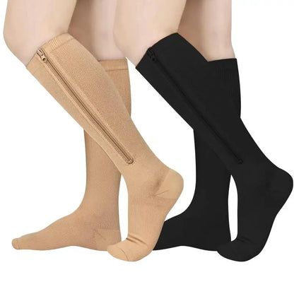 Chaussettes de compression à fermeture éclair médicale pour hommes et femmes, haute élasticité, bas de pression Parker fermé, ny