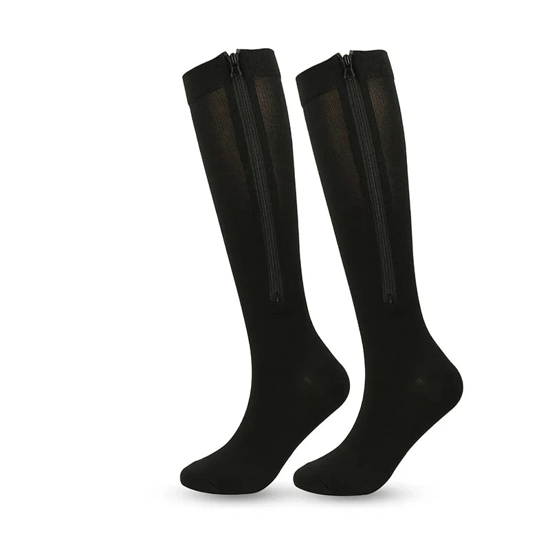 Chaussettes de compression à fermeture éclair médicale pour hommes et femmes, haute élasticité, bas de pression Parker fermé, ny