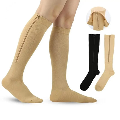 Chaussettes de compression à fermeture éclair médicale pour hommes et femmes, haute élasticité, bas de pression Parker fermé, ny
